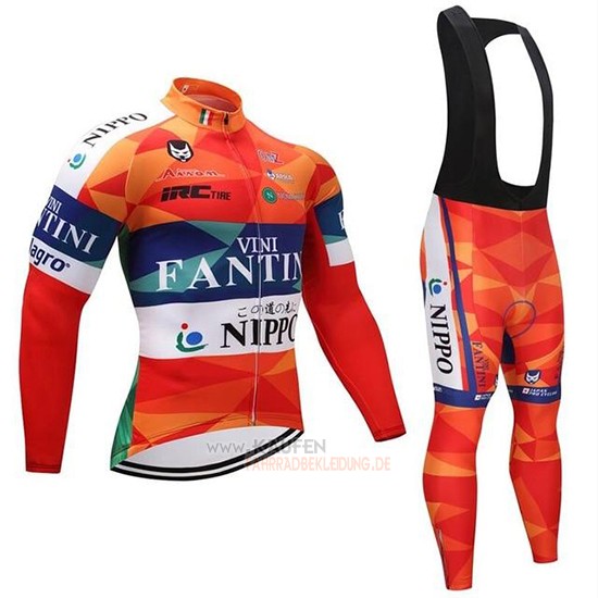 Vini Fantini Langarmtrikot 2019 und Lange Tragerhose Orange